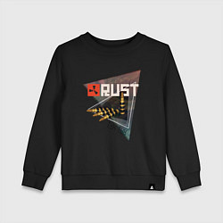 Свитшот хлопковый детский Rust Стучим в дверь соседу Раст, цвет: черный