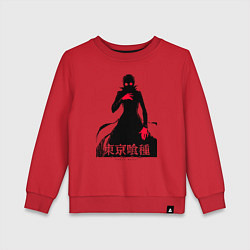 Свитшот хлопковый детский Кэн Канэки Tokyo Ghoul, цвет: красный