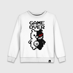 Свитшот хлопковый детский MONOKUMA GAME OVER, цвет: белый