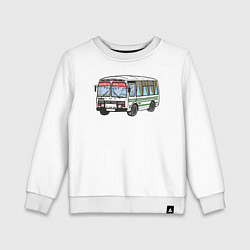 Свитшот хлопковый детский Пазик, цвет: белый