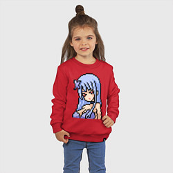 Свитшот хлопковый детский Pixel art anime girl, цвет: красный — фото 2