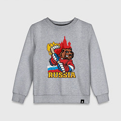 Свитшот хлопковый детский Хоккей Россия, цвет: меланж