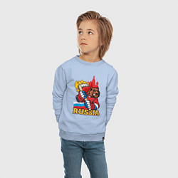 Свитшот хлопковый детский Хоккей Россия, цвет: мягкое небо — фото 2