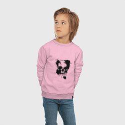 Свитшот хлопковый детский Skull, цвет: светло-розовый — фото 2