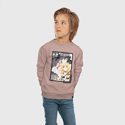 Свитшот хлопковый детский Ангел кровопролития, цвет: пыльно-розовый — фото 2