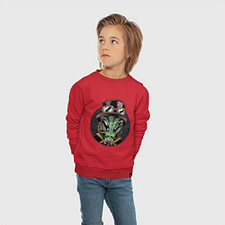 Свитшот хлопковый детский Стимпанковый пришелец, цвет: красный — фото 2
