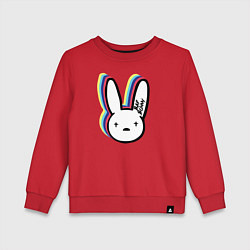 Свитшот хлопковый детский Bad Bunny logo, цвет: красный
