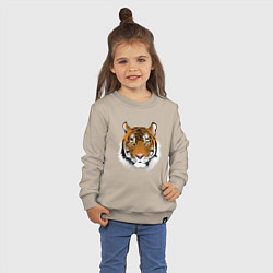 Свитшот хлопковый детский Тигр, цвет: миндальный — фото 2