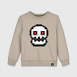 Свитшот хлопковый детский Skull Geometry Dash, цвет: миндальный