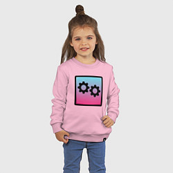 Свитшот хлопковый детский Geometry Dash: Gear Z, цвет: светло-розовый — фото 2