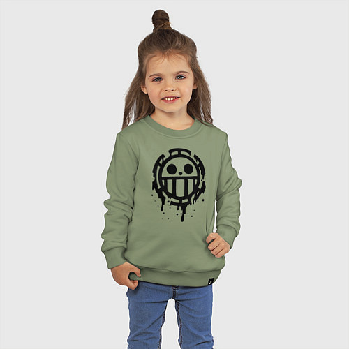 Детский свитшот One Piece знак черной краской / Авокадо – фото 3