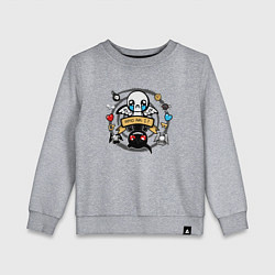 Свитшот хлопковый детский THE BINDING OF ISAAC WHO AM I, цвет: меланж