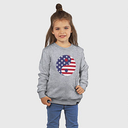 Свитшот хлопковый детский Флаг США и Инь Ян, цвет: меланж — фото 2