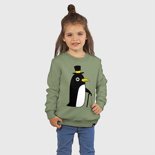 Детский свитшот Пингвин в шляпе / Авокадо – фото 3