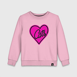 Свитшот хлопковый детский Love Cats, цвет: светло-розовый