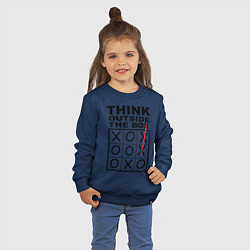 Свитшот хлопковый детский THINK OUTSIDE THE BOX, цвет: тёмно-синий — фото 2