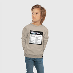 Свитшот хлопковый детский BTS DYNAMITE BILLBOARD HOT-100, цвет: миндальный — фото 2