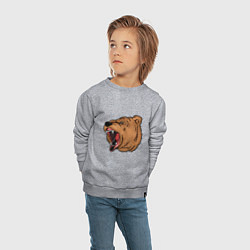 Свитшот хлопковый детский Медведь, цвет: меланж — фото 2