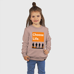 Свитшот хлопковый детский Choose Life, цвет: пыльно-розовый — фото 2