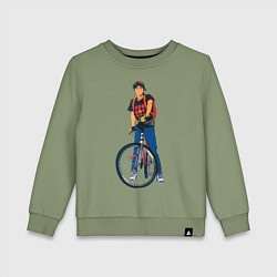 Детский свитшот Golden boy со своим велосипедом