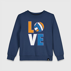 Свитшот хлопковый детский Love Volleyball, цвет: тёмно-синий