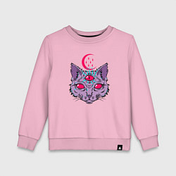 Свитшот хлопковый детский Devil Cat, цвет: светло-розовый