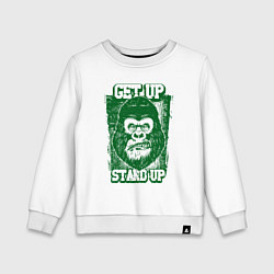Свитшот хлопковый детский Get Up - Stand Up, цвет: белый