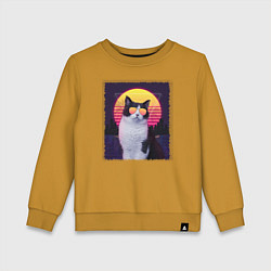Детский свитшот Synthwave cat