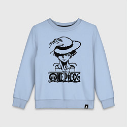 Свитшот хлопковый детский Луффи пират Соломенной шляпы, цвет: мягкое небо