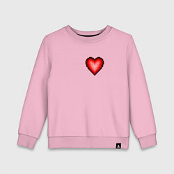 Свитшот хлопковый детский Пиксельное Сердце, цвет: светло-розовый