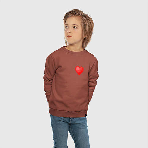 Детский свитшот Пиксельное Сердце / Кирпичный – фото 4