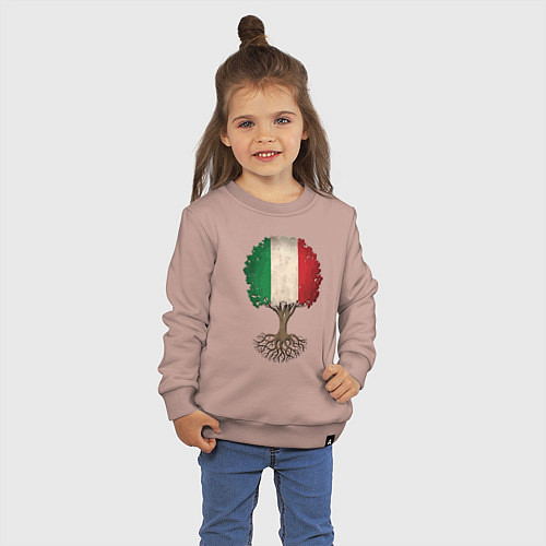 Детский свитшот Italy Tree / Пыльно-розовый – фото 3