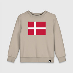 Свитшот хлопковый детский Дания Флаг Дании, цвет: миндальный