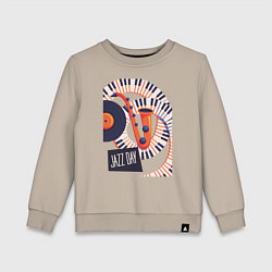 Свитшот хлопковый детский Джаз, цвет: миндальный