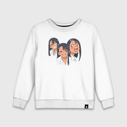 Свитшот хлопковый детский Nagatoro, цвет: белый