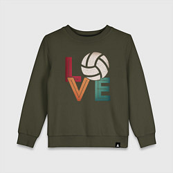 Свитшот хлопковый детский Любовь - Волейбол, цвет: хаки