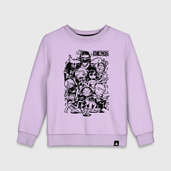 Свитшот хлопковый детский Персонажи Ван-Пис Большой куш, цвет: лаванда