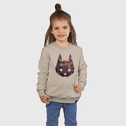 Свитшот хлопковый детский Stray: City Cat, цвет: миндальный — фото 2