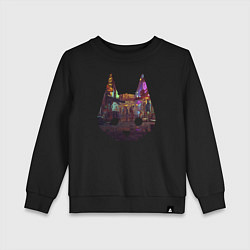 Свитшот хлопковый детский Stray: City Cat, цвет: черный