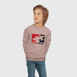 Свитшот хлопковый детский Limp Bizkit, цвет: пыльно-розовый — фото 2