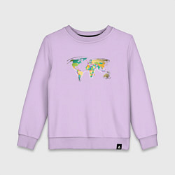 Свитшот хлопковый детский World Cat, цвет: лаванда
