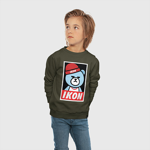 Детский свитшот IKON YG Bear Dope / Хаки – фото 4