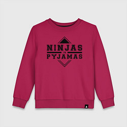 Свитшот хлопковый детский Ninjas In Pyjamas, цвет: маджента