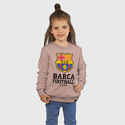 Свитшот хлопковый детский Barcelona Football Club, цвет: пыльно-розовый — фото 2