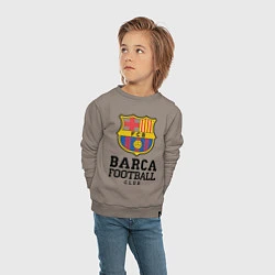 Свитшот хлопковый детский Barcelona Football Club, цвет: утренний латте — фото 2