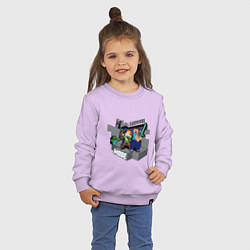 Свитшот хлопковый детский Майнкрафт выживание с модами, цвет: лаванда — фото 2