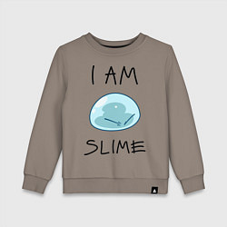Свитшот хлопковый детский I AM SLIME, цвет: утренний латте