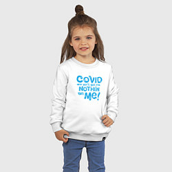 Свитшот хлопковый детский Covid, цвет: белый — фото 2