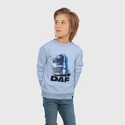 Свитшот хлопковый детский Daf Truck, цвет: мягкое небо — фото 2