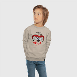 Свитшот хлопковый детский Алиса - Черная Метка, цвет: миндальный — фото 2